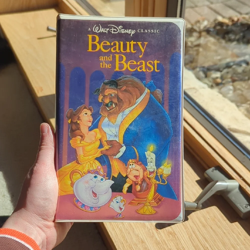 Disney Beauty and the Beast VHS with Purple and Yellow Cover